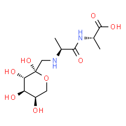 ChemSpider 2D Image | (2S)-2-{[(2S)-2-({[(2R,3S,4R,5R)-2,3,4,5-Tetrahydroxytetrahydro-2H-pyran-2-yl]methyl}amino)propanoyl]amino}propanoic acid | C12H22N2O8