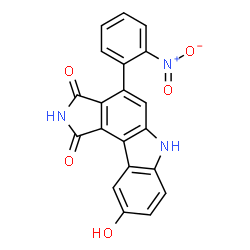 ChemSpider 2D Image | 9-Hydroxy-4-(2-nitrophenyl)pyrrolo[3,4-c]carbazole-1,3(2H,6H)-dione | C20H11N3O5