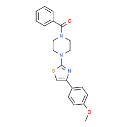 ChemSpider 2D Image | {4-[4-(4-Methoxyphenyl)-1,3-thiazol-2-yl]-1-piperazinyl}(phenyl)methanone | C21H21N3O2S