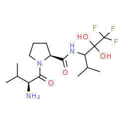 ChemSpider 2D Image | L-Valyl-N-(1,1,1-trifluoro-2,2-dihydroxy-4-methyl-3-pentanyl)-L-prolinamide | C16H28F3N3O4