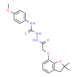 ChemSpider 2D Image | 2-{[(2,2-Dimethyl-2,3-dihydro-1-benzofuran-7-yl)oxy]acetyl}-N-(4-methoxyphenyl)hydrazinecarbothioamide | C20H23N3O4S