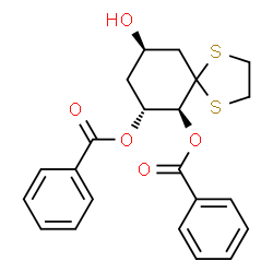 ChemSpider 2D Image | (6S,7R,9R)-9-Hydroxy-1,4-dithiaspiro[4.5]decane-6,7-diyl dibenzoate | C22H22O5S2