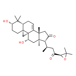 ChemSpider 2D Image | (3beta,9beta,11beta,24R)-3,11-Dihydroxy-24,25-epoxy-9,19-cyclolanost-7-ene-16,23-dione | C30H44O5