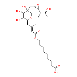 ChemSpider 2D Image | 9-({(2E)-3-Methyl-4-[(2S,3R,4S,5R)-3,4,5-trihydroxy-5-({3-[(2S,3S)-3-hydroxy-2-butanyl]-2-oxiranyl}methyl)tetrahydro-2H-pyran-2-yl]-2-butenoyl}oxy)nonanoic acid | C26H44O10