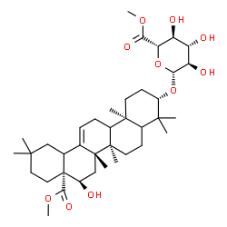 ChemSpider 2D Image | (3beta,5xi,9xi,16alpha,18xi)-16-Hydroxy-28-methoxy-28-oxoolean-12-en-3-yl methyl beta-D-glucopyranosiduronate | C38H60O10