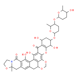 ChemSpider 2D Image | 1,4,17,18-Tetrahydroxy-3-({5-[(5-hydroxy-6-methyltetrahydro-2H-pyran-2-yl)oxy]-6-methyltetrahydro-2H-pyran-2-yl}oxy)-11a-methyl-1,2,3,4,8a,9,11,11a,13,14-decahydrochromeno[2',3':6,7][1,3]dioxino[4',5'
,6':4,5]naphtho[2,1-g][1,3]oxazolo[3,2-b]isoquinoline-16,19-dione | C40H45NO15