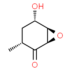 ChemSpider 2D Image | (1R,2S,4R,6R)-2-hydroxy-4-methyl-7-oxabicyclo[4.1.0]heptan-5-one | C7H10O3