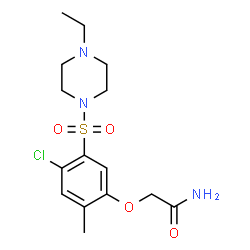 ChemSpider 2D Image | 2-{4-Chloro-5-[(4-ethyl-1-piperazinyl)sulfonyl]-2-methylphenoxy}acetamide | C15H22ClN3O4S