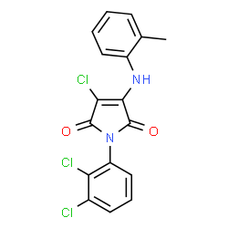 ChemSpider 2D Image | 3-Chloro-1-(2,3-dichlorophenyl)-4-[(2-methylphenyl)amino]-1H-pyrrole-2,5-dione | C17H11Cl3N2O2
