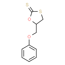 ChemSpider 2D Image | 5-(Phenoxymethyl)-1,3-oxathiolane-2-thione | C10H10O2S2