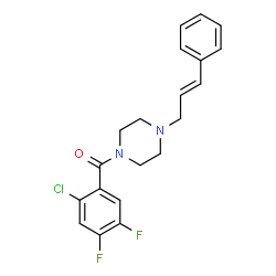 ChemSpider 2D Image | (2-Chloro-4,5-difluorophenyl){4-[(2E)-3-phenyl-2-propen-1-yl]-1-piperazinyl}methanone | C20H19ClF2N2O
