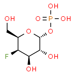 ChemSpider 2D Image | 4-Deoxy-4-fluoro-1-O-phosphono-alpha-D-galactopyranose | C6H12FO8P