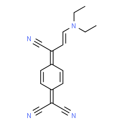 ChemSpider 2D Image | {4-[(2E)-1-Cyano-3-(diethylamino)-2-propen-1-ylidene]-2,5-cyclohexadien-1-ylidene}malononitrile | C17H16N4