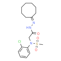 ChemSpider 2D Image | N-(2-Chlorophenyl)-N-[2-(2-cyclooctylidenehydrazino)-2-oxoethyl]methanesulfonamide | C17H24ClN3O3S