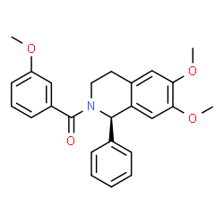 ChemSpider 2D Image | [(1R)-6,7-Dimethoxy-1-phenyl-3,4-dihydro-2(1H)-isoquinolinyl](3-methoxyphenyl)methanone | C25H25NO4