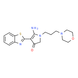 ChemSpider 2D Image | 5-Amino-4-(1,3-benzothiazol-2-yl)-1-[3-(4-morpholinyl)propyl]-1,2-dihydro-3H-pyrrol-3-one | C18H22N4O2S