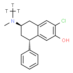 ChemSpider 2D Image | (6R,8S)-3-Chloro-6-{methyl[(~3~H_3_)methyl]amino}-8-phenyl-5,6,7,8-tetrahydro-2-naphthalenol | C18H17T3ClNO