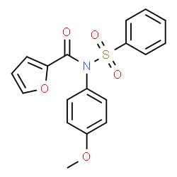 ChemSpider 2D Image | N-(4-Methoxyphenyl)-N-(phenylsulfonyl)-2-furamide | C18H15NO5S