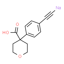 ChemSpider 2D Image | {[4-(4-Carboxytetrahydro-2H-pyran-4-yl)phenyl]ethynyl}sodium | C14H13NaO3