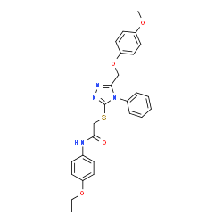 ChemSpider 2D Image | N-(4-Ethoxyphenyl)-2-({5-[(4-methoxyphenoxy)methyl]-4-phenyl-4H-1,2,4-triazol-3-yl}sulfanyl)acetamide | C26H26N4O4S