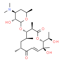 ChemSpider 2D Image | (3R,4S,5S,7R,9E,11S,12R)-11-Hydroxy-12-[(1R)-1-hydroxyethyl]-3,5,7,11-tetramethyl-2,8-dioxooxacyclododec-9-en-4-yl 3,4,6-trideoxy-3-(dimethylamino)-D-xylo-hexopyranoside | C25H43NO8