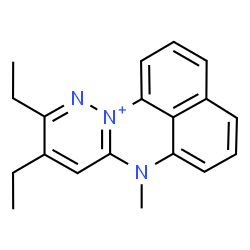 ChemSpider 2D Image | 9,10-Diethyl-7-methyl-7H-pyridazino[1,6-a]perimidin-12-ium | C19H20N3