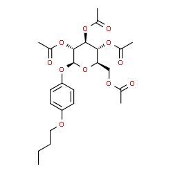 ChemSpider 2D Image | 4-Butoxyphenyl 2,3,4,6-tetra-O-acetyl-beta-D-glucopyranoside | C24H32O11