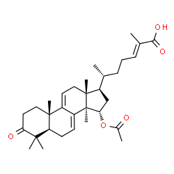 ChemSpider 2D Image | (15alpha,24E)-15-Acetoxy-3-oxolanosta-7,9(11),24-trien-26-oic acid | C32H46O5