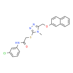 ChemSpider 2D Image | N-(3-Chlorophenyl)-2-({4-methyl-5-[(2-naphthyloxy)methyl]-4H-1,2,4-triazol-3-yl}sulfanyl)acetamide | C22H19ClN4O2S