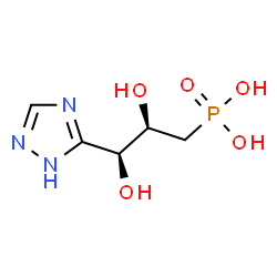 ChemSpider 2D Image | [(2R,3S)-2,3-Dihydroxy-3-(1H-1,2,4-triazol-5-yl)propyl]phosphonic acid | C5H10N3O5P