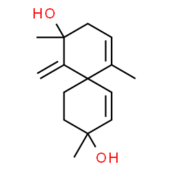 ChemSpider 2D Image | 2,5,9-Trimethyl-1-methylenespiro[5.5]undeca-4,7-diene-2,9-diol | C15H22O2