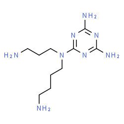 ChemSpider 2D Image | N~2~-(4-Aminobutyl)-N~2~-(3-aminopropyl)-1,3,5-triazine-2,4,6-triamine | C10H22N8