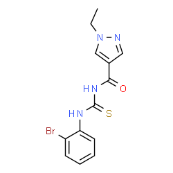ChemSpider 2D Image | N-[(2-Bromophenyl)carbamothioyl]-1-ethyl-1H-pyrazole-4-carboxamide | C13H13BrN4OS