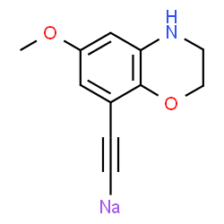 ChemSpider 2D Image | [(6-Methoxy-3,4-dihydro-2H-1,4-benzoxazin-8-yl)ethynyl]sodium | C11H10NNaO2