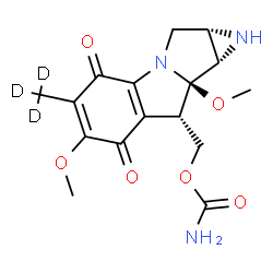 ChemSpider 2D Image | [(1aS,8S,8aR,8bS)-6,8a-Dimethoxy-5-(~2~H_3_)methyl-4,7-dioxo-1,1a,2,4,7,8,8a,8b-octahydroazireno[2',3':3,4]pyrrolo[1,2-a]indol-8-yl]methyl carbamate | C16H16D3N3O6