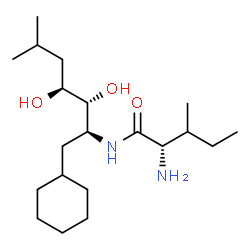 ChemSpider 2D Image | N-[(2S,3R,4S)-1-Cyclohexyl-3,4-dihydroxy-6-methyl-2-heptanyl]-L-isoleucinamide | C20H40N2O3