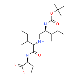 ChemSpider 2D Image | N~2~-[(2S)-3-Methyl-2-({[(2-methyl-2-propanyl)oxy]carbonyl}amino)pentyl]-N-[(3S)-2-oxotetrahydro-3-furanyl]-L-isoleucinamide | C21H39N3O5