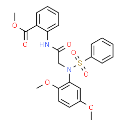 ChemSpider 2D Image | Methyl 2-{[N-(2,5-dimethoxyphenyl)-N-(phenylsulfonyl)glycyl]amino}benzoate | C24H24N2O7S