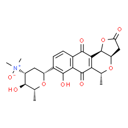 ChemSpider 2D Image | (1R)-1,5-Anhydro-2,3,6-trideoxy-3-(dimethylnitroryl)-1-[(3aR,5R,11bR)-7-hydroxy-5-methyl-2,6,11-trioxo-3,3a,5,6,11,11b-hexahydro-2H-benzo[g]furo[3,2-c]isochromen-8-yl]-D-arabino-hexitol | C24H27NO9