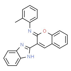 ChemSpider 2D Image | (2Z)-3-(1H-Benzimidazol-2-yl)-N-(2-methylphenyl)-2H-chromen-2-imine | C23H17N3O