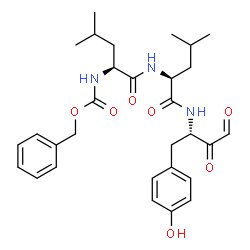 ChemSpider 2D Image | N-[(Benzyloxy)carbonyl]-L-leucyl-N-[(2S)-1-(4-hydroxyphenyl)-3,4-dioxo-2-butanyl]-L-leucinamide | C30H39N3O7