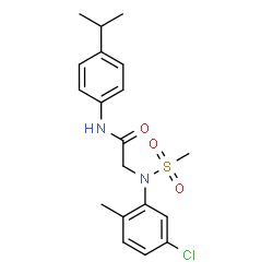 ChemSpider 2D Image | N~2~-(5-Chloro-2-methylphenyl)-N-(4-isopropylphenyl)-N~2~-(methylsulfonyl)glycinamide | C19H23ClN2O3S