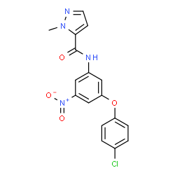 ChemSpider 2D Image | N-[3-(4-Chlorophenoxy)-5-nitrophenyl]-1-methyl-1H-pyrazole-5-carboxamide | C17H13ClN4O4