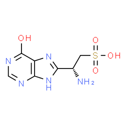 ChemSpider 2D Image | (2R)-2-Amino-2-(6-hydroxy-9H-purin-8-yl)ethanesulfonic acid | C7H9N5O4S