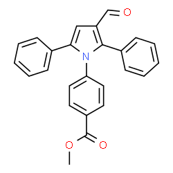 ChemSpider 2D Image | Methyl 4-(3-formyl-2,5-diphenyl-1H-pyrrol-1-yl)benzoate | C25H19NO3