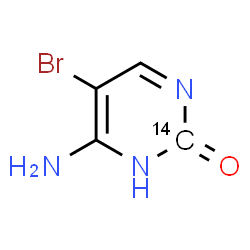 ChemSpider 2D Image | 6-Amino-5-bromo-2(1H)-(2-~14~C)pyrimidinone | C314CH4BrN3O