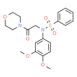 ChemSpider 2D Image | N-(3,4-Dimethoxyphenyl)-N-[2-(4-morpholinyl)-2-oxoethyl]benzenesulfonamide | C20H24N2O6S