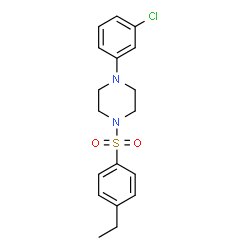 ChemSpider 2D Image | 1-(3-Chlorophenyl)-4-[(4-ethylphenyl)sulfonyl]piperazine | C18H21ClN2O2S