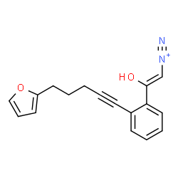 ChemSpider 2D Image | (Z)-2-{2-[5-(2-Furyl)-1-pentyn-1-yl]phenyl}-2-hydroxyethenediazonium | C17H15N2O2