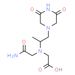 ChemSpider 2D Image | N-(2-amino-2-oxoethyl)-N-(2-(3,5-dioxo-1-piperazinyl)-1-methylethyl)glycine | C11H18N4O5